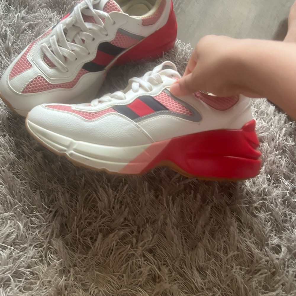 Gucci Pink and White Sneakers